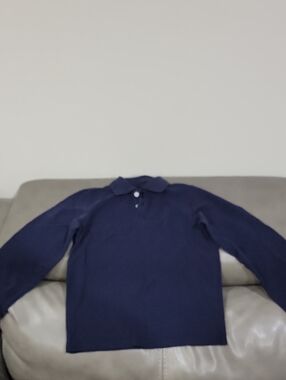 Kids Navy Long-Sleeve Polo Shirt